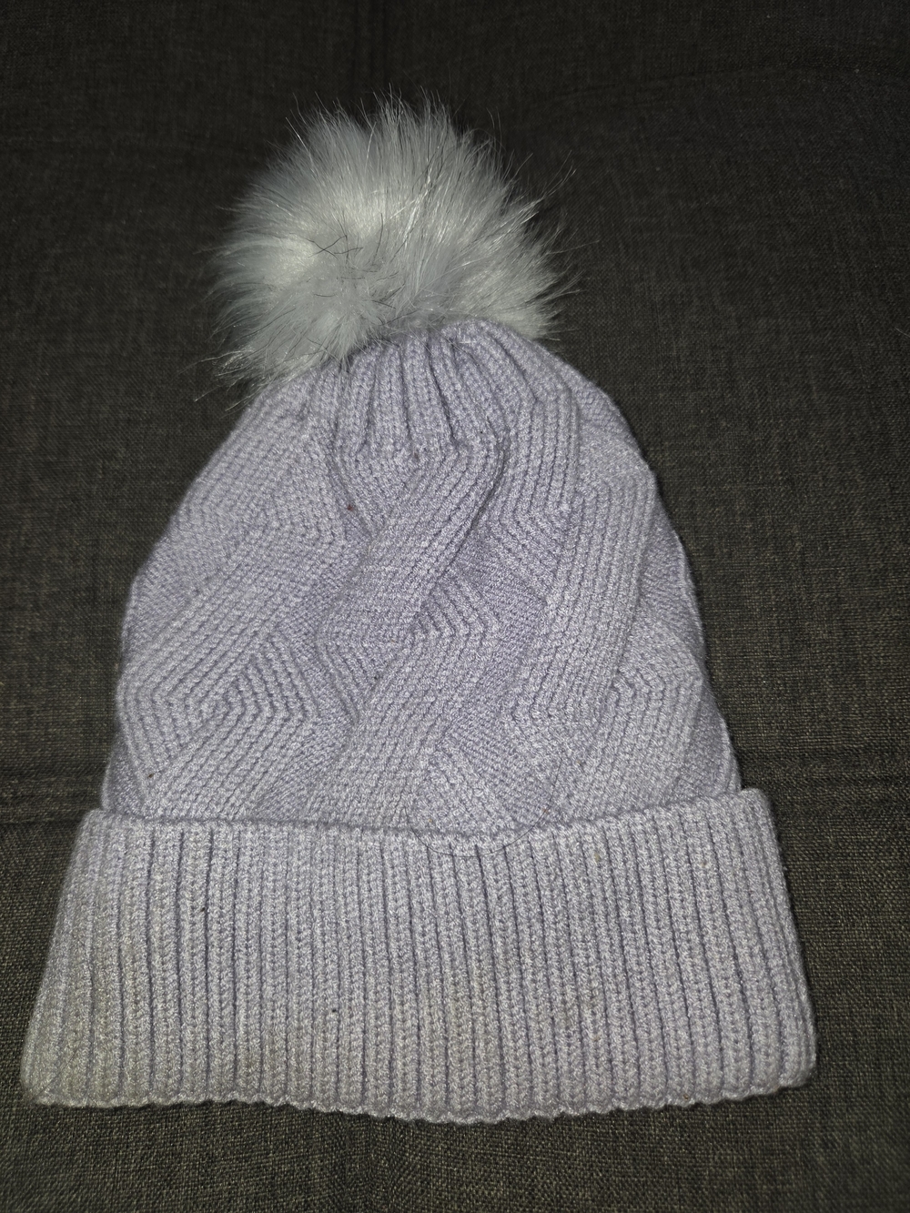 Women’s Knit Pom Beanie Hat - Light Lavender